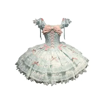 TIBINB Lolita Dresses Women's Green
