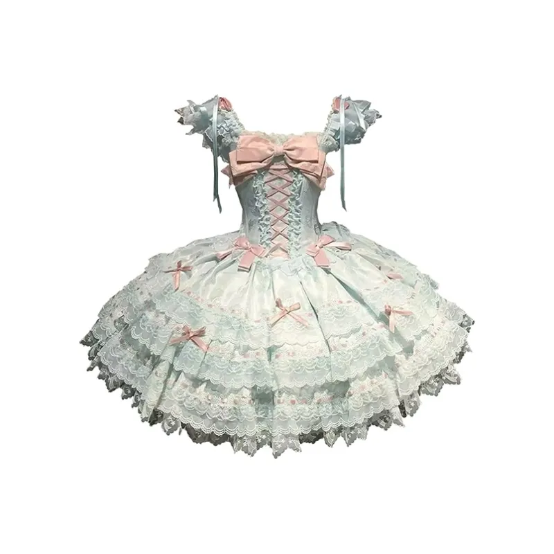 TIBINB Lolita Dresses Women's Green-0