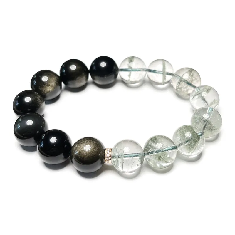 CUIJING Natural Obsidian Bracelets Men's-0