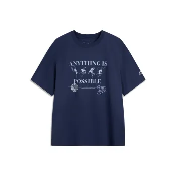 LiNing Sports Life Collection T Shirt Men's Dark Ship Blue