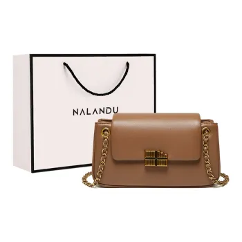 Narandu Cow Leather Chain Bag Shoulder Bag Crossbody Bag Small Size Women's Brown