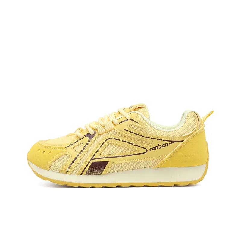 RENBEN Breathable And Lightweight Low Top Casual Shoes Women's Yellow-0