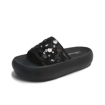 JANE HARLOW Rubber Sole Slip Resistant Abrasion Resistant Slide Slippers Women's