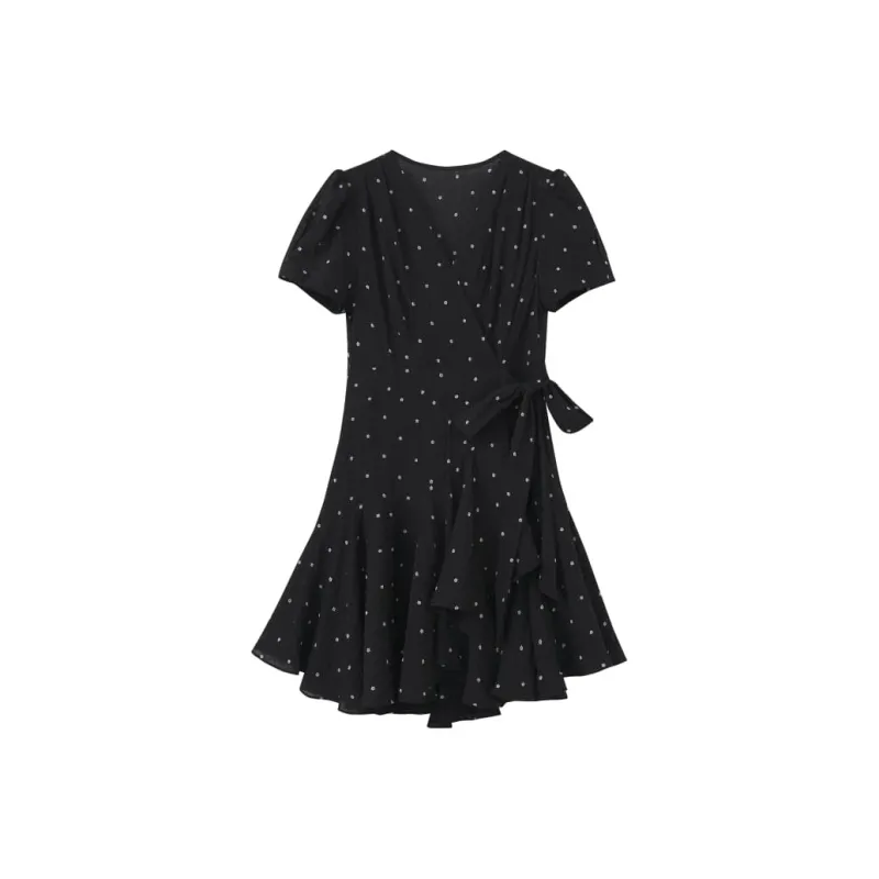 Homemade Willow Silk Short Sleeved Dress Women's-0