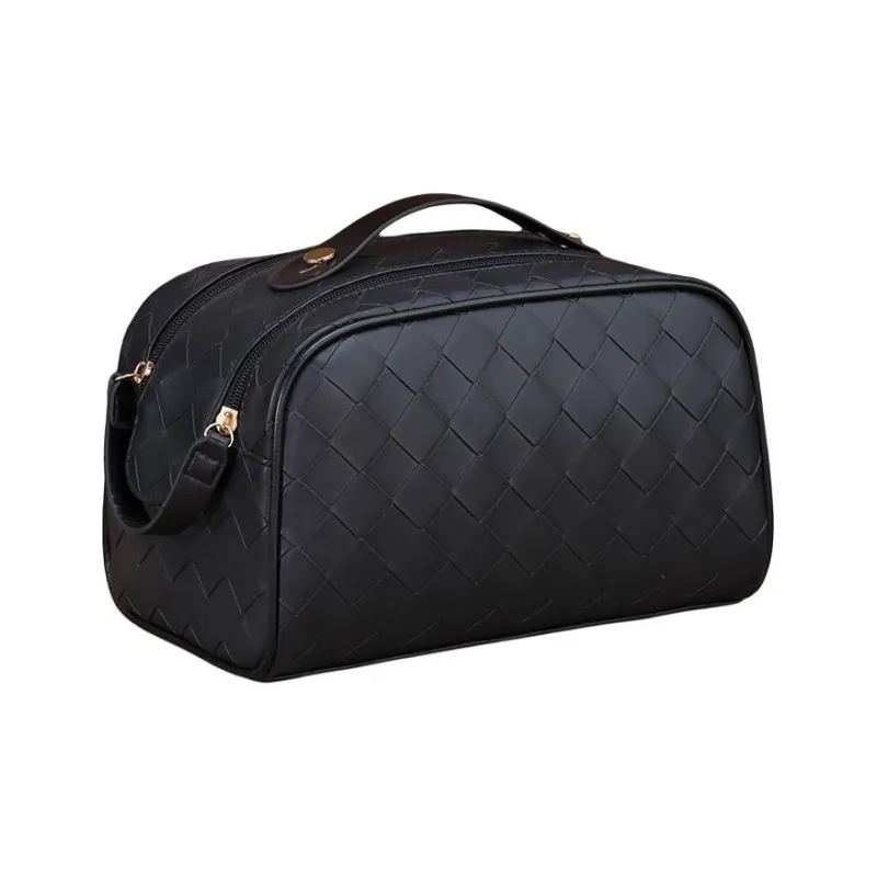 ZHIYIN Solid Color Portable Skincare Storage Bag With Double Zipper, Large Capacity, Unisex Make up Tools-5
