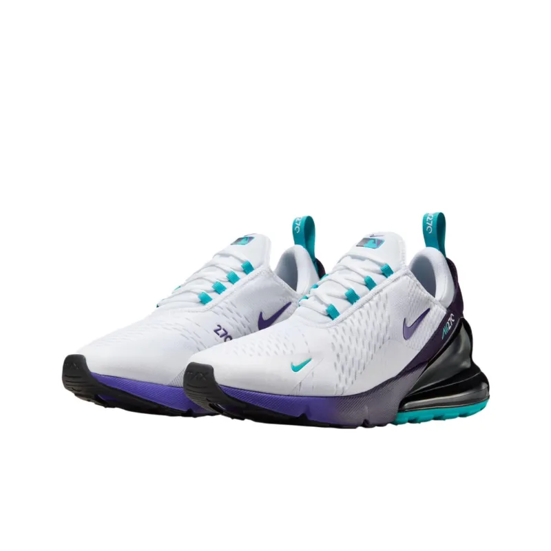 Nike Air Max 270 Anti Slip Wear Resistant Low Top Running Shoes Unisex White Blue-2