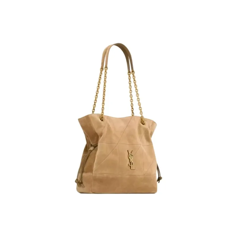 SAINT LAURENT Suede Shoulder Bag Trumpets Women's Golden Leaf-4