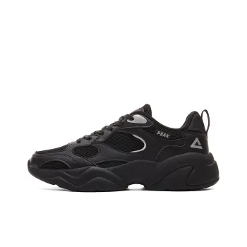 PEAK Sea Cushioning Lightweight Rebound Low Top Casual Shoes Women's Black Silver