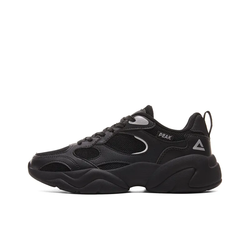 PEAK Sea Cushioning Lightweight Rebound Low Top Casual Shoes Women's Black Silver-0