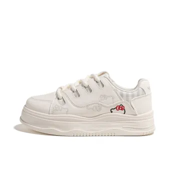 HUANQIU Cushioning, Abrasion Resistant, Height Increasing Low Top Skateboard Shoes Women's Beige