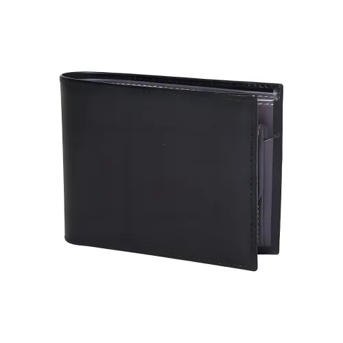 ETTINGER Calfskin Wallet Men's Black & Purple