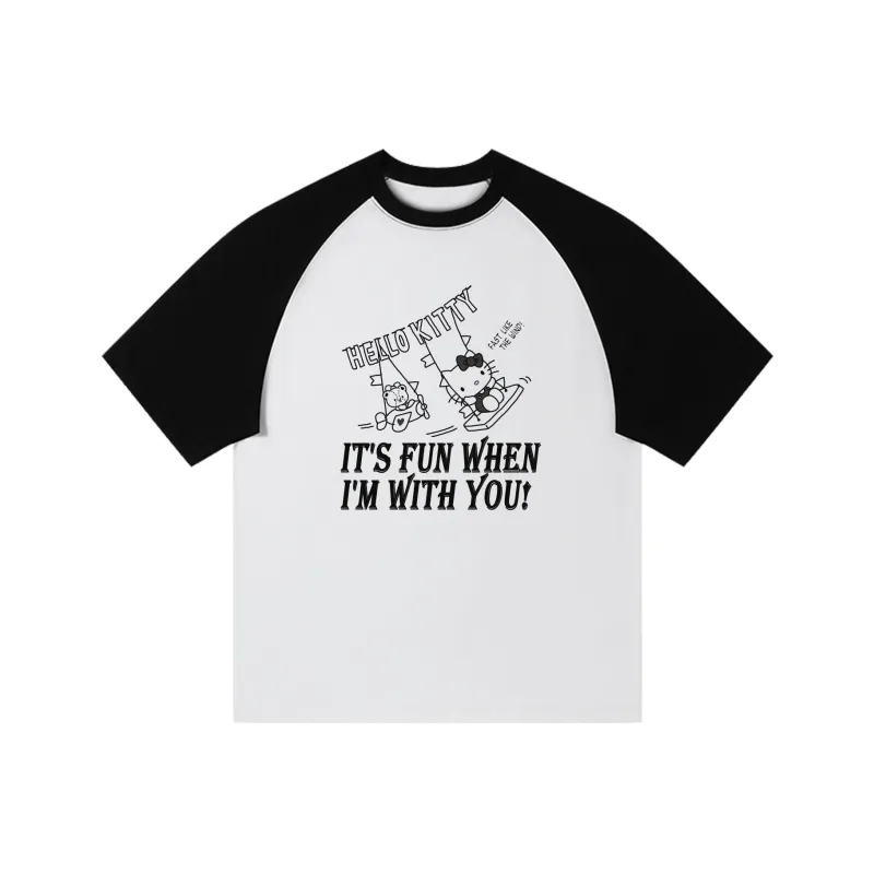 Sanrio x HelloKitty Hello Kitty T Shirt Unisex Black, White-15