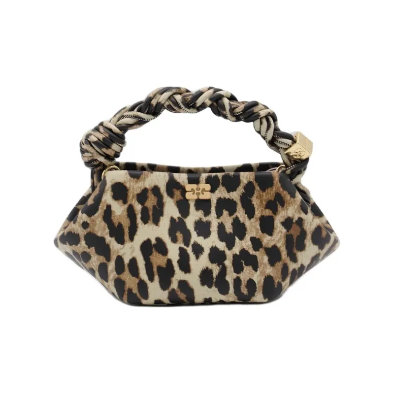 GANNI Recycled Leather One Shoulder Handbag Trumpets Women's Brown & Multicolor-0
