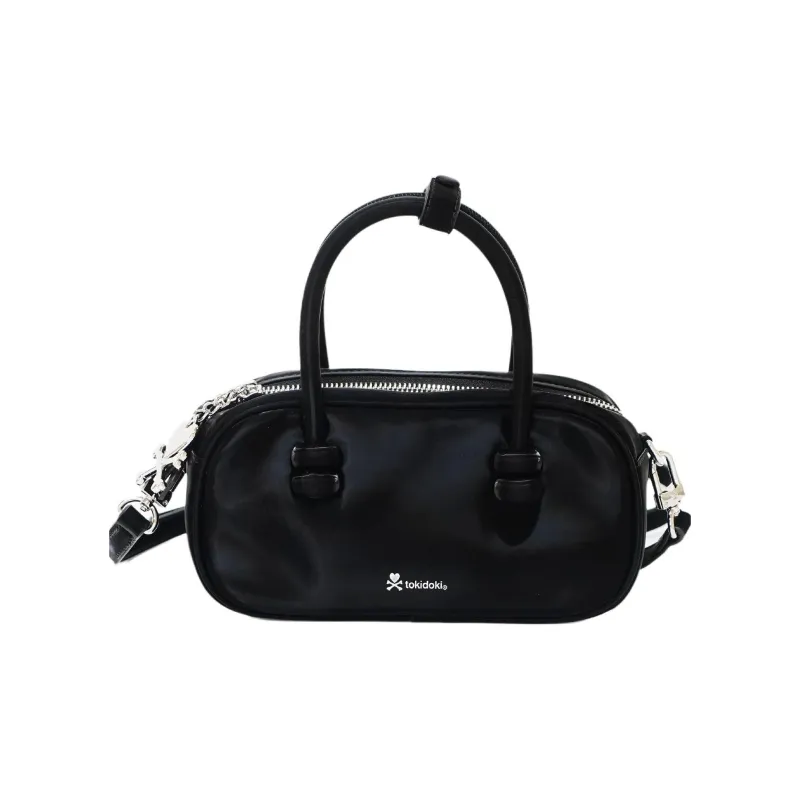 MESUCA ×Tokidok/Tokidok Collaboration Recycled Leather Boston Bag, One Shoulder Handbag Women's Multicolor-1