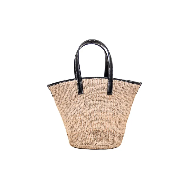 Stella McCartney Abaca Tote Bag, Shopping Bag, Shoulder Bag, Crossbody Bag, Handbag Women's Brown & Black-3
