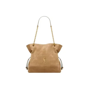 SAINT LAURENT Suede Shoulder Bag Trumpets Women's Golden Leaf
