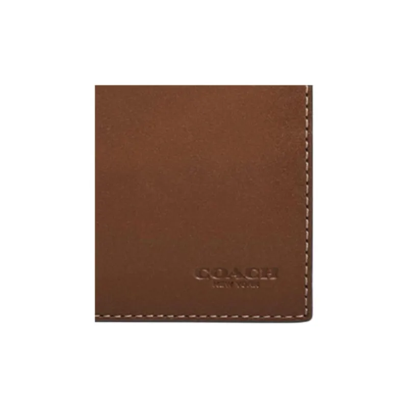 COACH 3 IN 1 Wallet Canvas Patchwork Glove Leather Wallet Mini Men's Tan-2