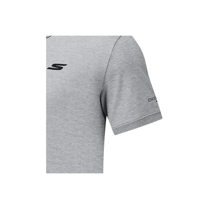 Skechers GODRI Polo Shirt Men's Heather Medium Gray 0448-3