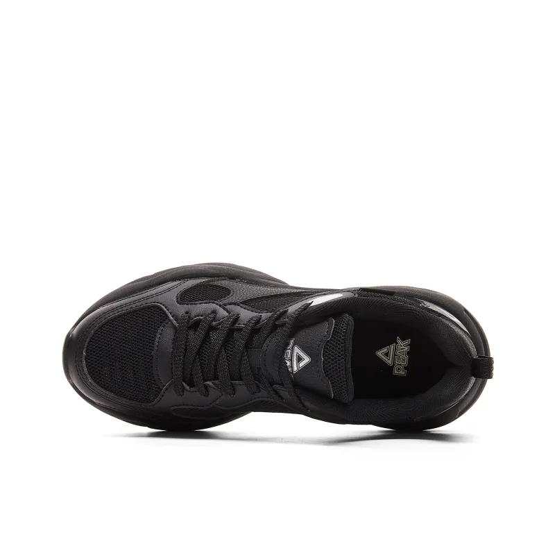 PEAK Sea Cushioning Lightweight Rebound Low Top Casual Shoes Women's Black Silver-3