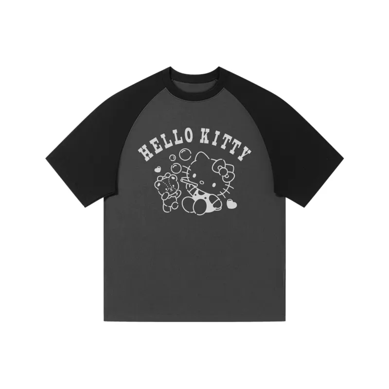 Sanrio x HelloKitty Hello Kitty T Shirt Unisex Black, White-20