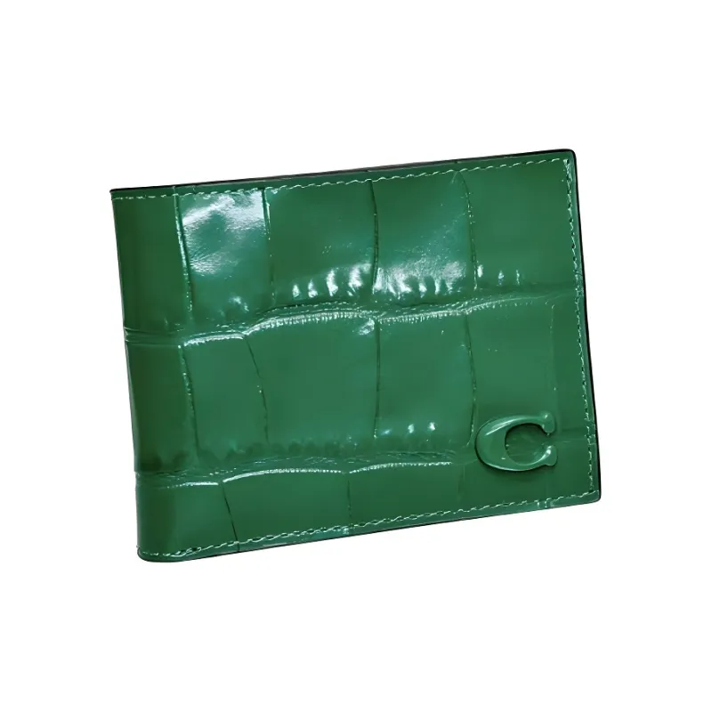 COACH Calfskin Wallet Mini Men's Ivy Green-1