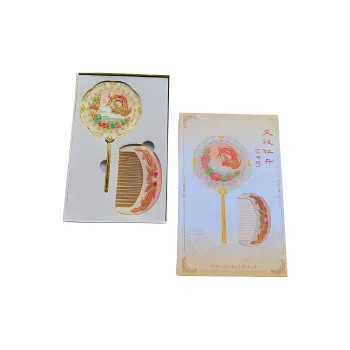 Future Maple Chinoiserie Phoenix Play Peony Traditional Chinese Style Metal Makeup Mirror Portable