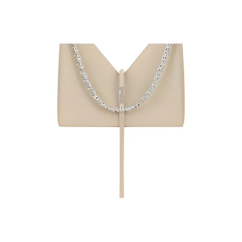 GIVENCHY Cut-out Cow Leather Chain Bag Shoulder Bag Crossbody Bag Small Size Women's Beige-2