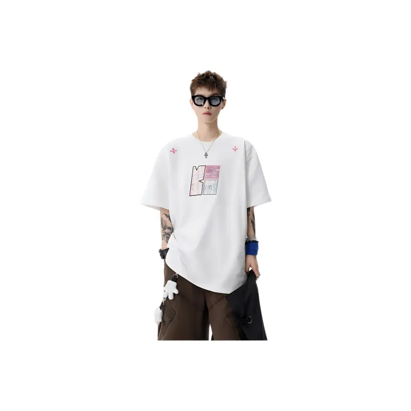 Wooden Rabbit Casual Versatile Fashion Versatile Design Breathable Loose Fit Elbow Length Sleeved Men's-0