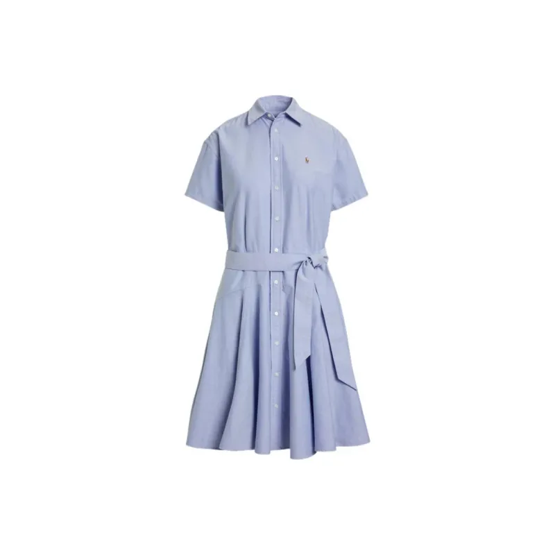 Polo Ralph Lauren SS25 Short Sleeved Dress Women's Light Blue-0