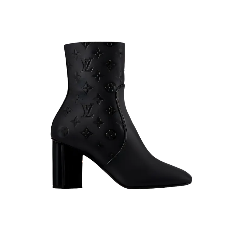 LOUIS VUITTON Silhouette Ankle Boots 8cm Women's Black-1