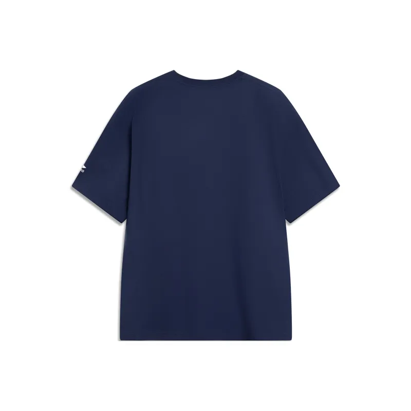 LiNing Sports Life Collection T Shirt Men's Dark Ship Blue-1