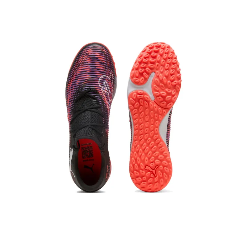 PUMA FUTURE 8 MATCH Abrasion Resistant Soccer Shoes Unisex Black White Red-3
