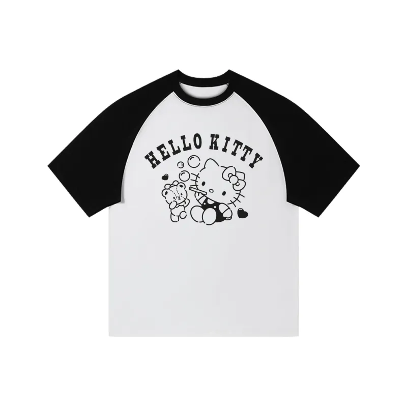 Sanrio x HelloKitty Hello Kitty T Shirt Unisex Black, White-25