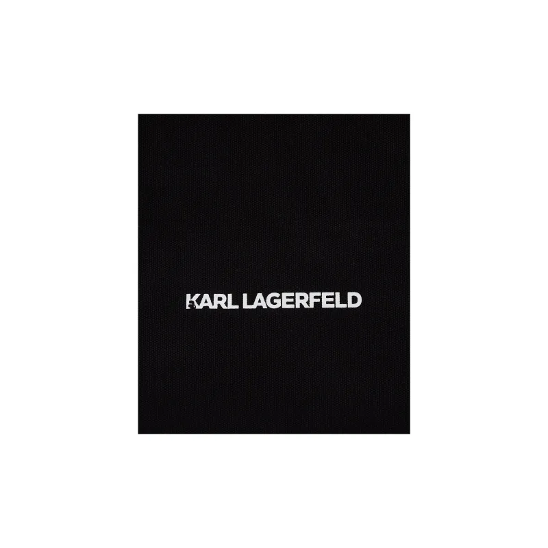 KARL LAGERFELD IKON Recycled Cotton Tote Bag, Shopping Bag, Shoulder Bag Women's Black-3