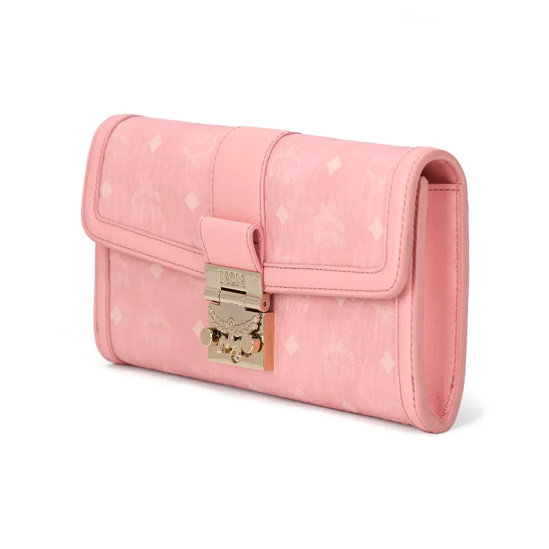 MCM Tracy Visetos Coated Canvas Shoulder Bag Tubas Women's Cherry Blossom Pink-1