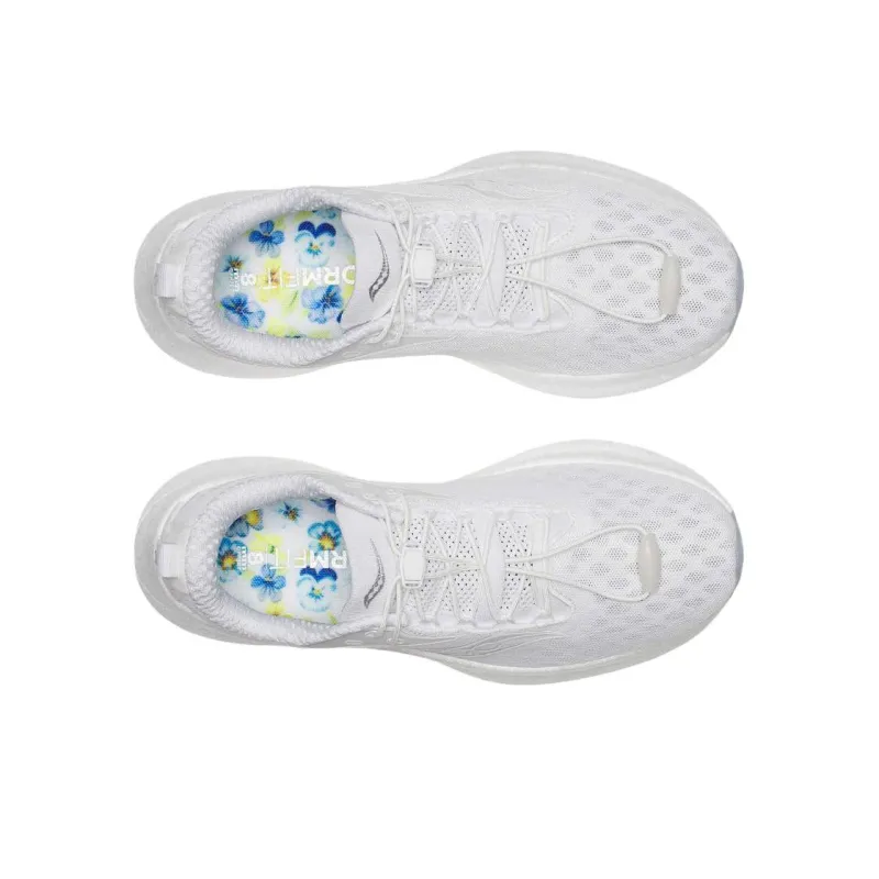 Saucony Ride 18 Anti Slip Wear Resistant Low Top Running Shoes Unisex White-3
