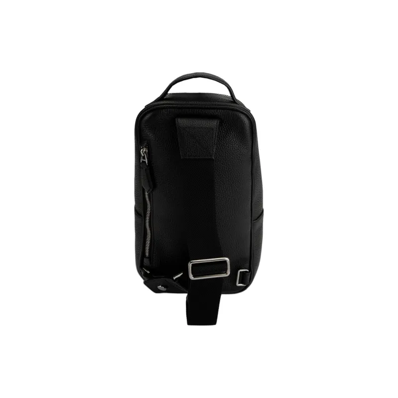BALLY Cow Leather Sling Bag Men's Black-2