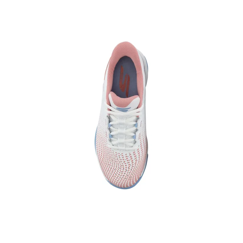 Skechers Viper Court Cushioning Abrasion Resistant Breathable Low Top Casual Shoes Women's White Pink-3