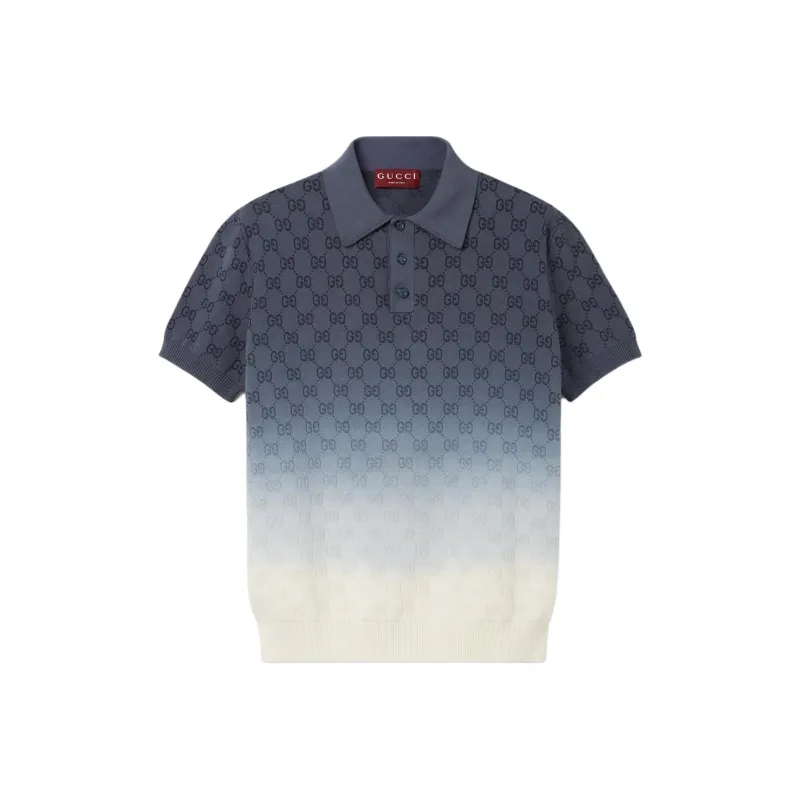 GUCCI Polo Shirts Men Blue-0