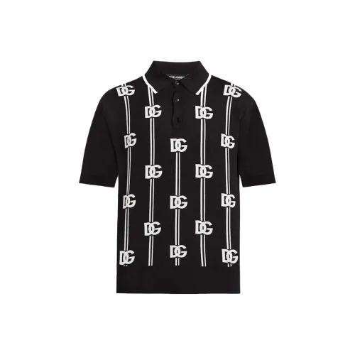 Dolce & Gabbana 블랙 남성 폴로 셔츠