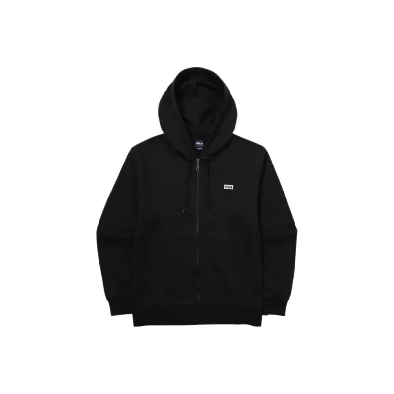 FILA Essence Sweater Zipper Jackets Coats Unisex Black-0