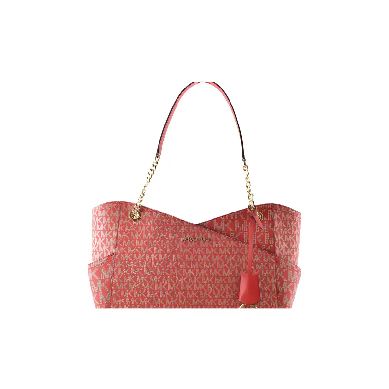 MICHAEL KORS Leather Shoulder Bag Women's Red-3