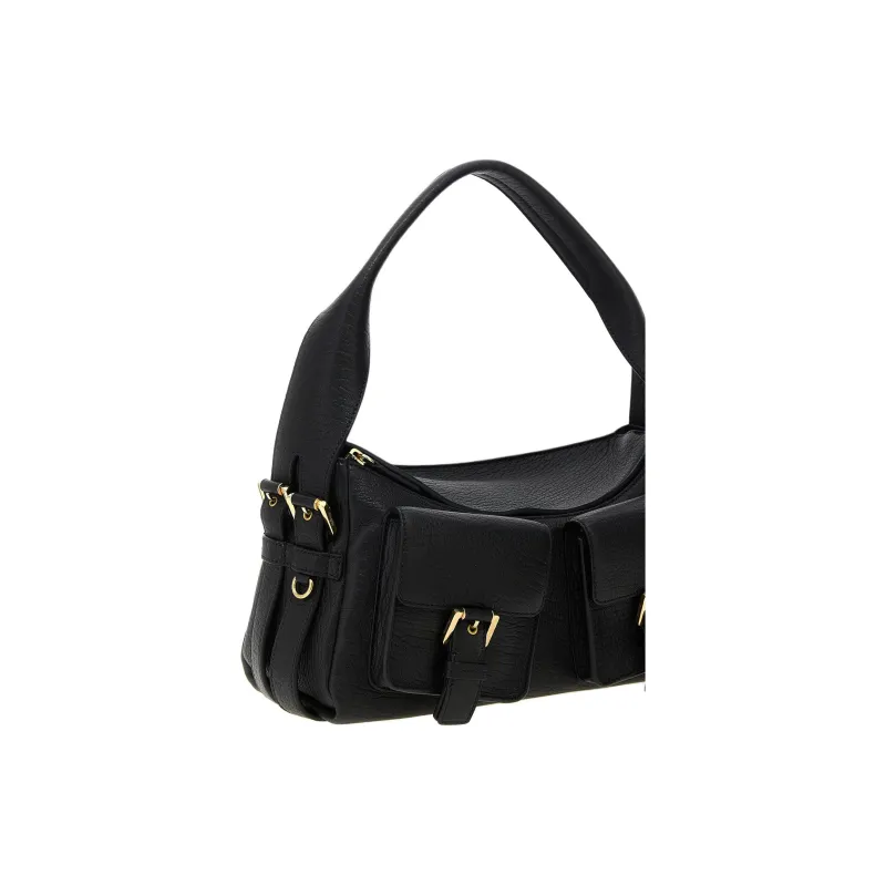 Mulberry Lambskin Shoulder Bag Women's Black-3