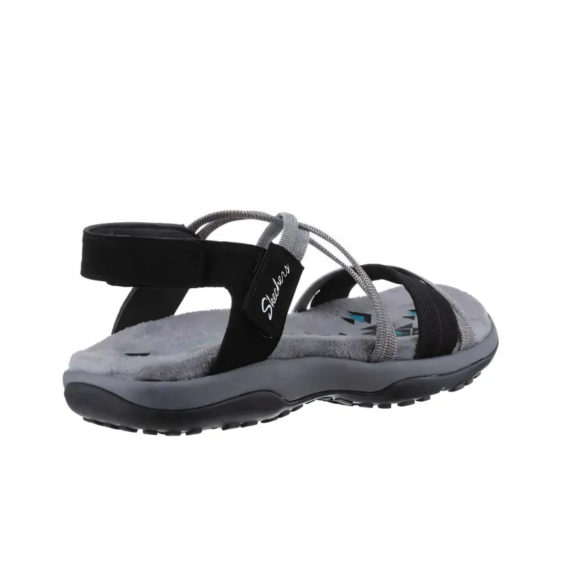 Skechers Reggae Slim One Strap Sandals Women's Black Gray-1