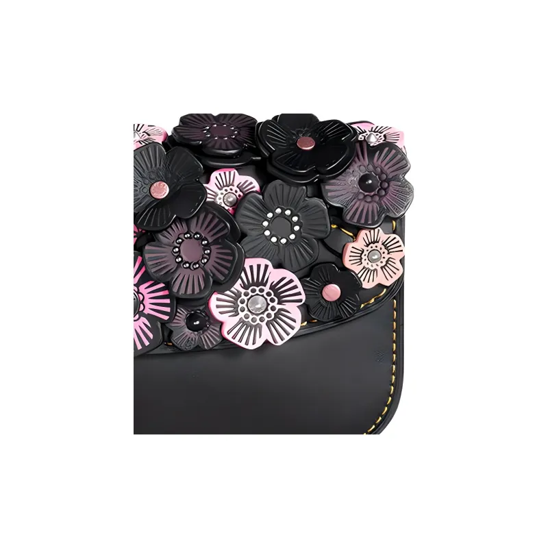 COACH Suede Clutch Trumpets Women's Black & Pink-2