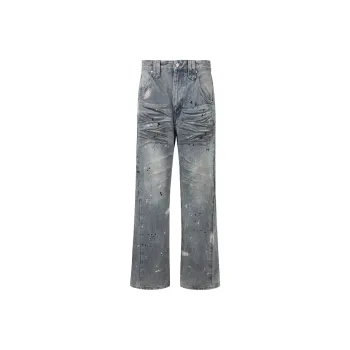 F.K.V.A Jeans Unisex Ink Splatter Blue
