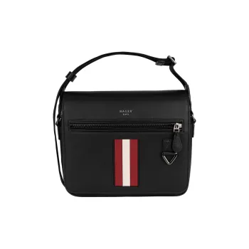 BALLY Leather Shoulder Bag, Crossbody Bag Men's Black