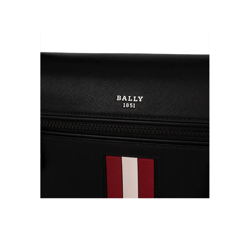 BALLY Leather Shoulder Bag, Crossbody Bag Men's Black-4