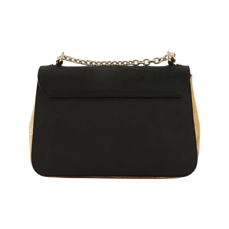 Alviero Martini Saffiano Textured Fabric Shoulder Bag Crossbody Bag Women's Black-1