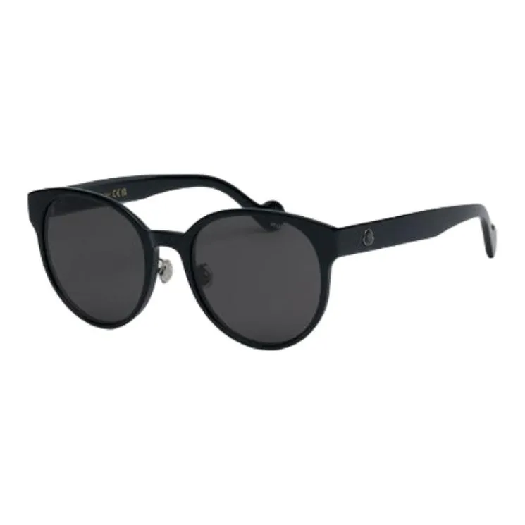 Moncler Acetate Metal Round Sunglasses Women's Black-0